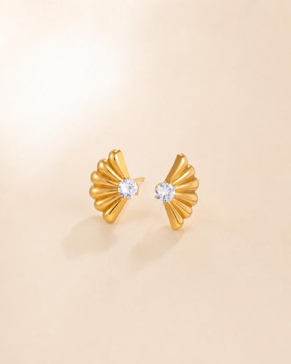 Fanflare Crystal Stud Earrings