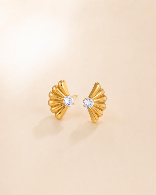 Fanflare Crystal Stud Earrings