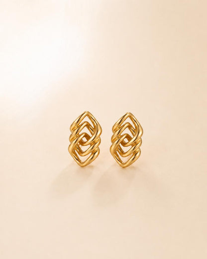 Gold Knot Stud Earrings