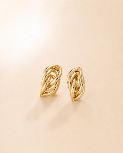 Knot-style gold studs