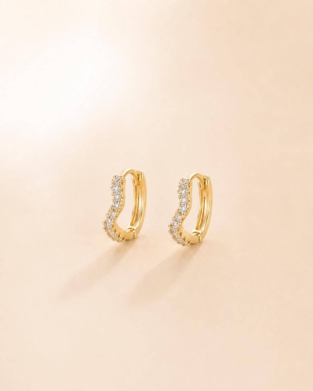 Radiant Curve Huggie Hoop Earrings