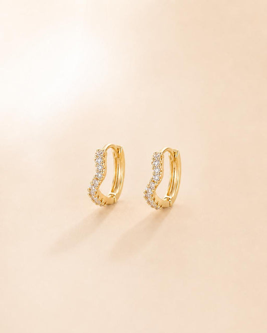 Radiant Curve Huggie Hoop Earrings