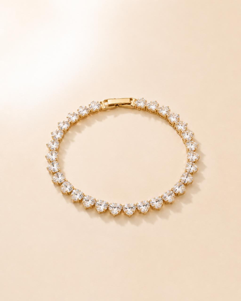 Heart-Cut Gemstone Bracelet