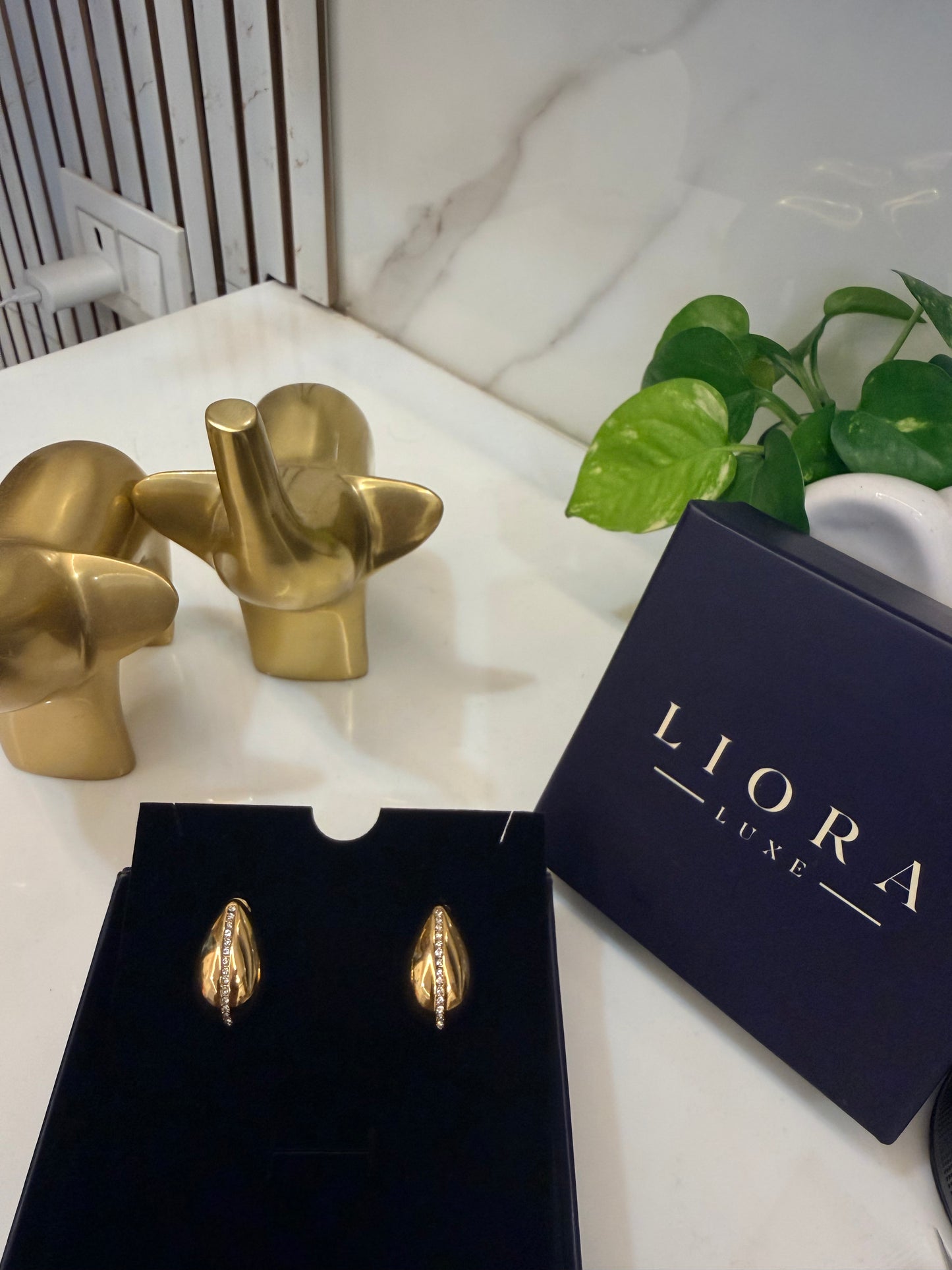 The Crystal Line Drop Earrings