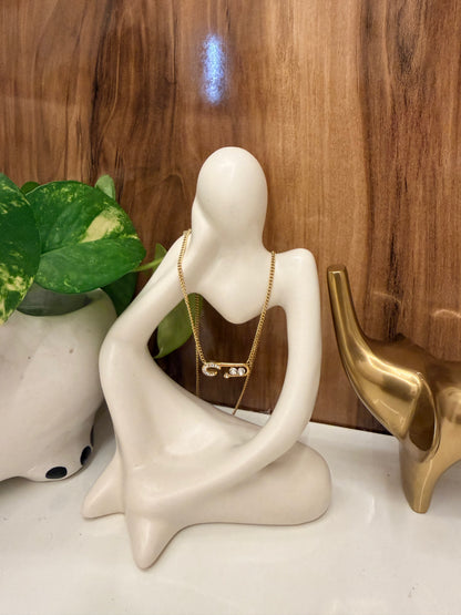 Gold Safety Pin Pendant Necklace