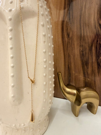 Golden Cascade Y-Necklace