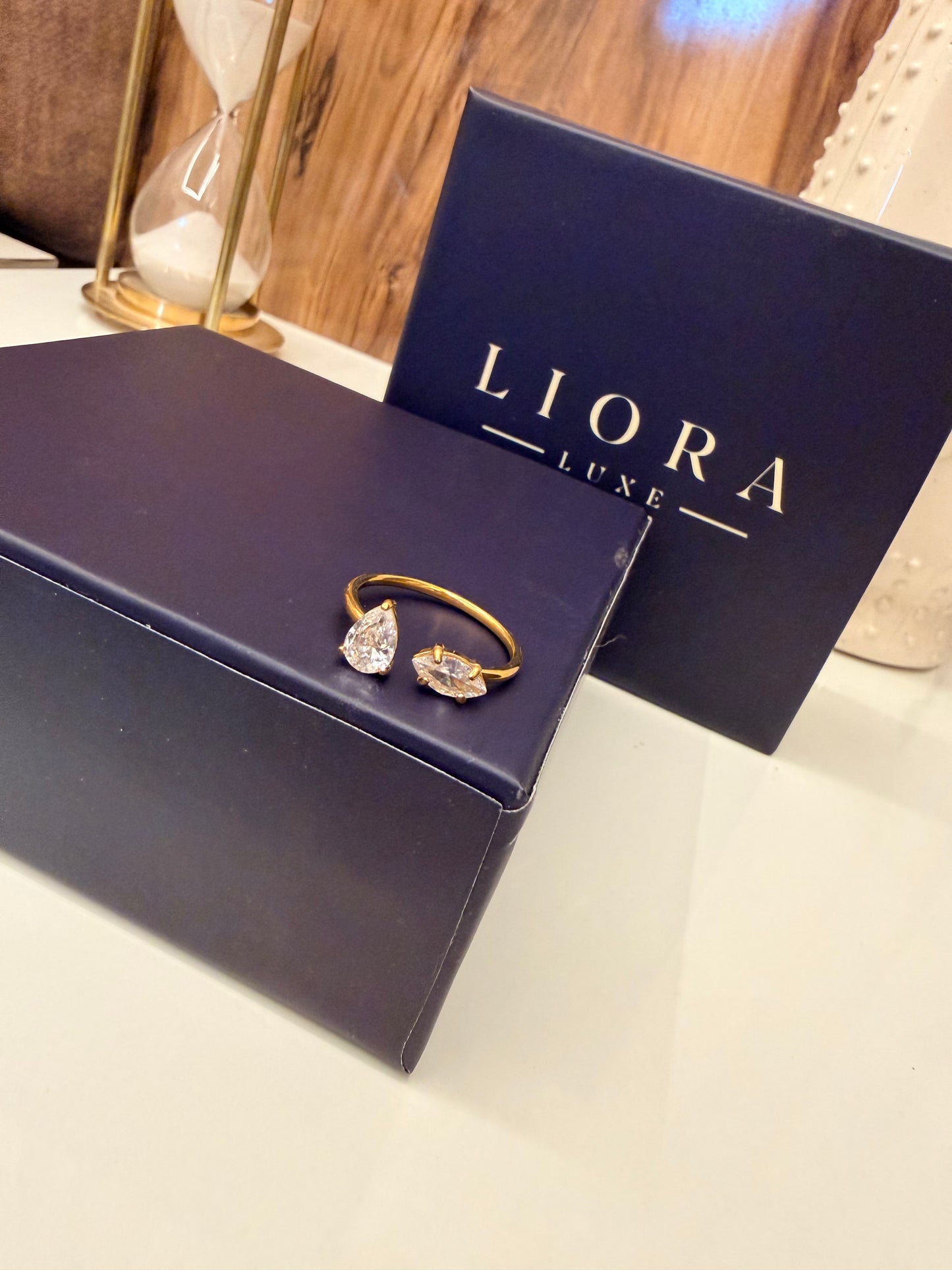 Pear Cut Open Ring