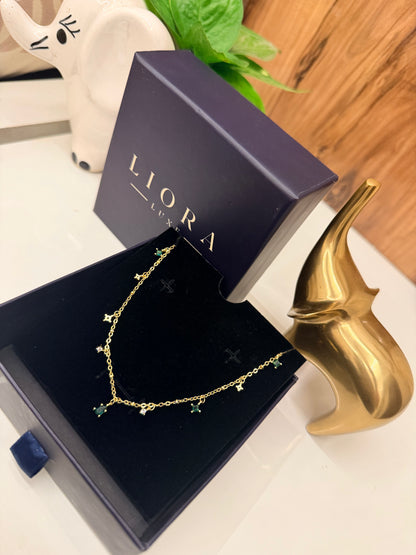 Emerald Station Drop Necklace