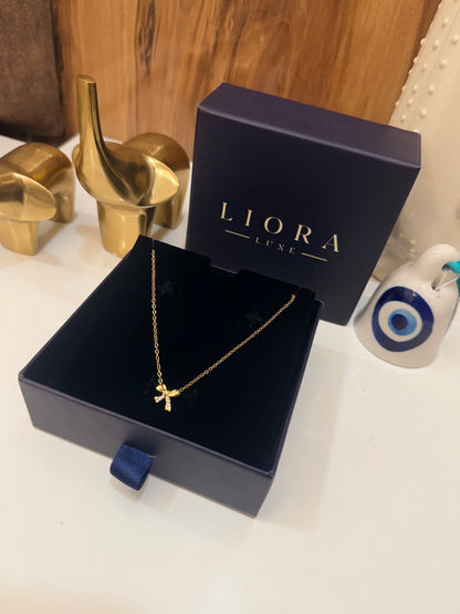 Crystal Bow Pendant Necklace