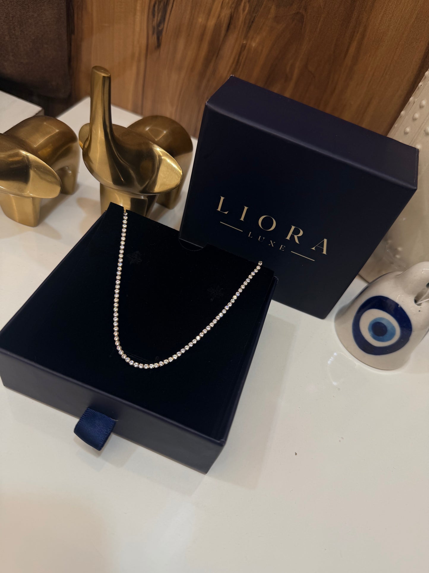 Classic Gold-Tone Tennis Necklace