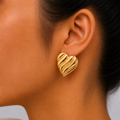 The Ripple Heart Studs