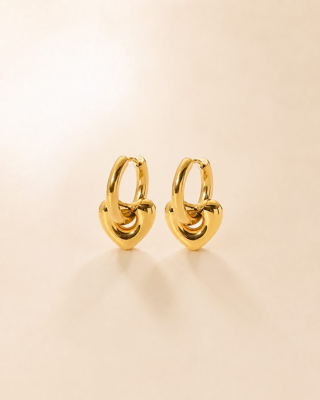 The Heart Charm Hoops