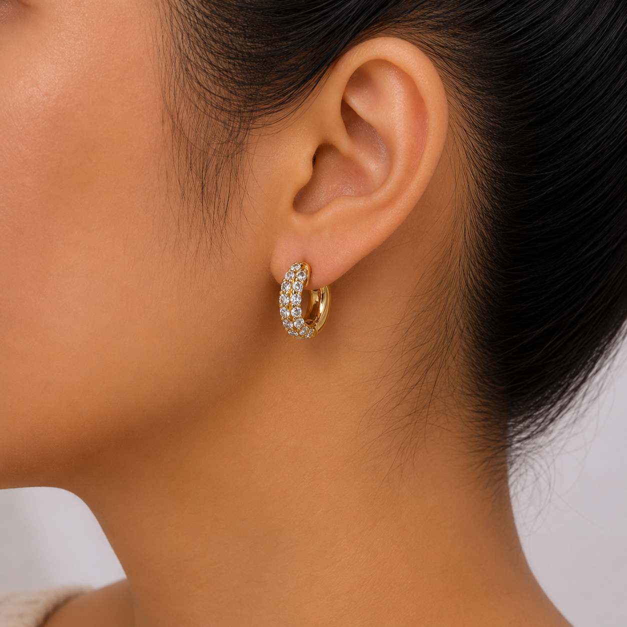 The Pavé Huggie Hoops